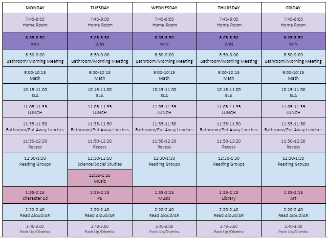Schedule